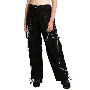 Women's Gothic Bondage Step Pant Rock Hard Trouser Heavy Weight Pant Emo Pants